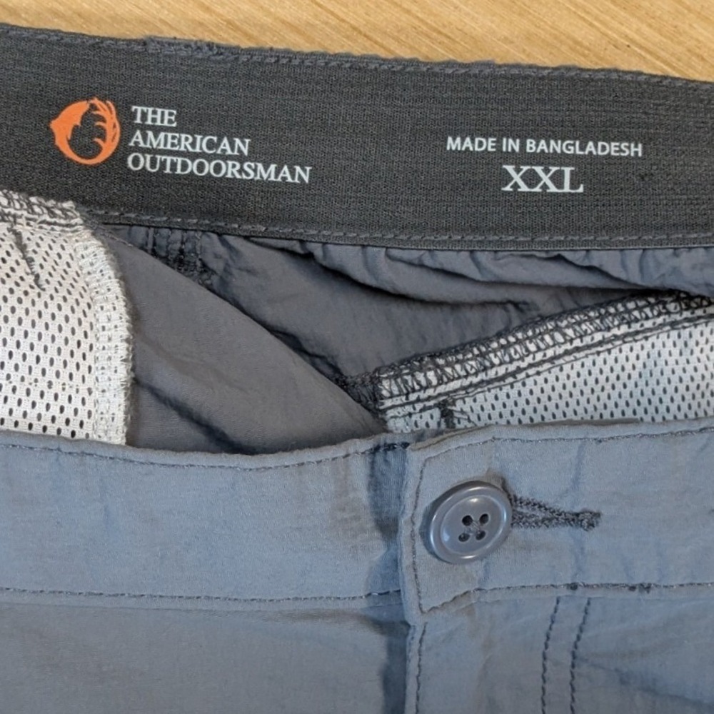 American Outdoorsman Mens Grey Water Repellent Hiking Shorts Size XXL New - Picture 2 of 10